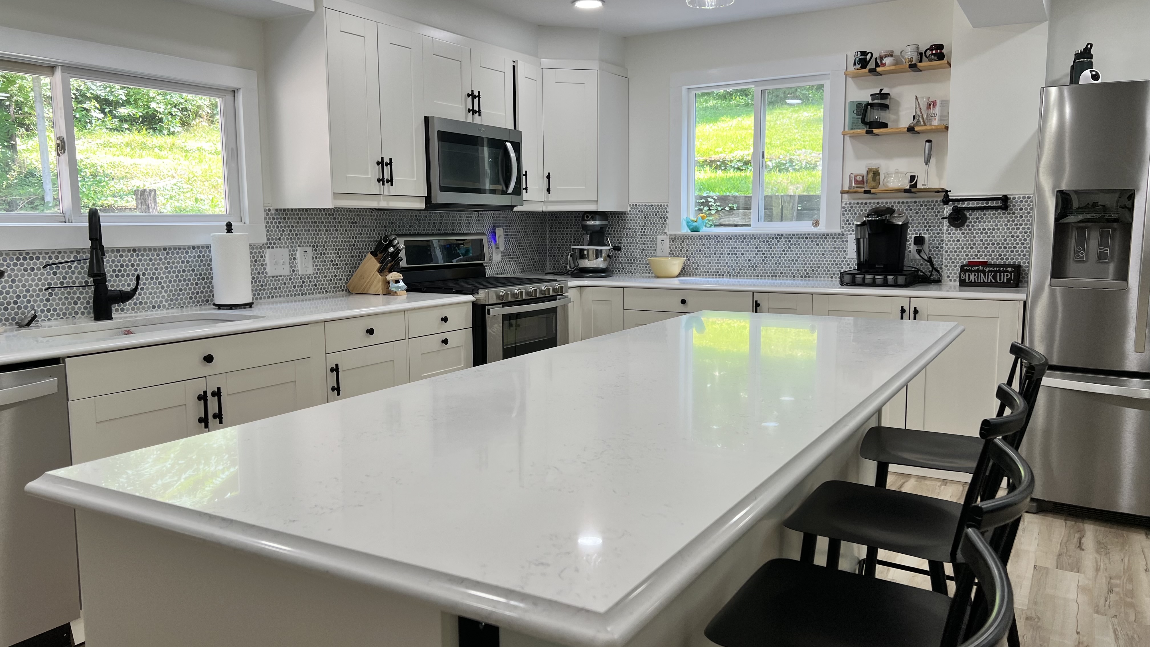 Fresh, Open Kitchen — Quartz Countertops Throughout